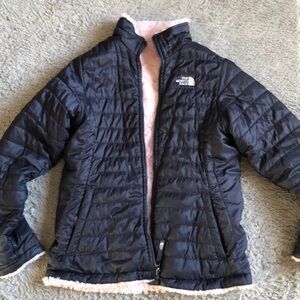 The North Face Kids Puffer Jacket - Black with Pink Lining